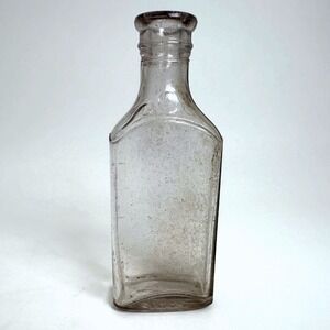 Lyric Glass Medicine Bottle Unisex 4.5in Clear UV Glow Manganese Sun Purple Tint